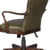 Casa Padrino Luxus Echtleder Bürostuhl Braun / Grün 63 x 68 x H. 102 cm - Luxus Drehstuhl