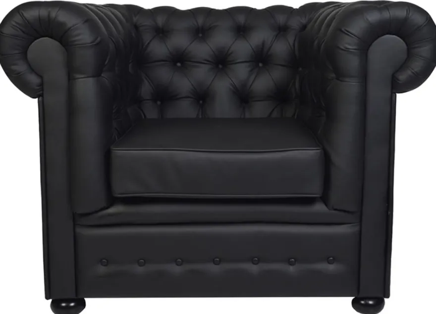 Casa Padrino Luxus Echtleder Sessel 115 x 93 x H. 84 cm - Verschiedene Farben - Chesterfield Möbel