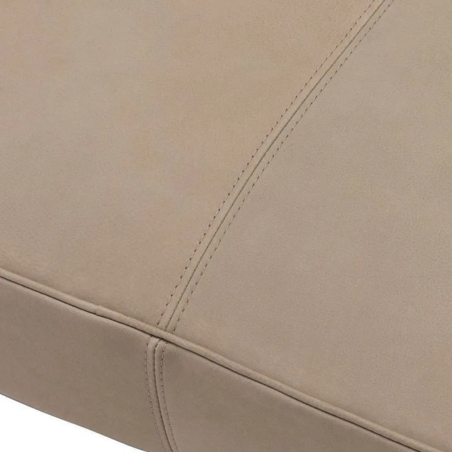 Casa Padrino Luxus Echtleder Bank Beige / Schwarz 164 x 54 x H. 44 cm - Gepolsterte Massivholz Sitzbank mit edlem Nubuk Büffelleder - Luxus Möbel