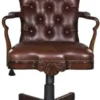 Casa Padrino Luxus Echtleder Bürostuhl / Drehstuhl Braun 63 x 68 x H. 102 cm - Luxus Büromöbel