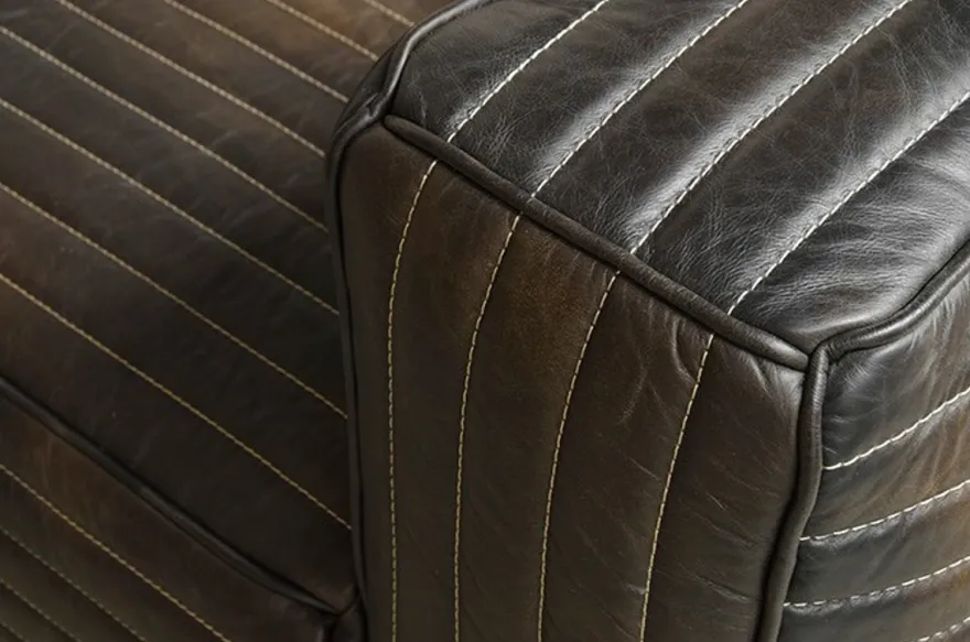 Casa Padrino Luxus Echt Leder Sofa VLAB in New Fudge, 3 Sitzer, 259 x 109 x 70 cm
