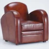 Casa Padrino Luxus Echtleder Sessel Braun / Schwarz - Echtleder Möbel