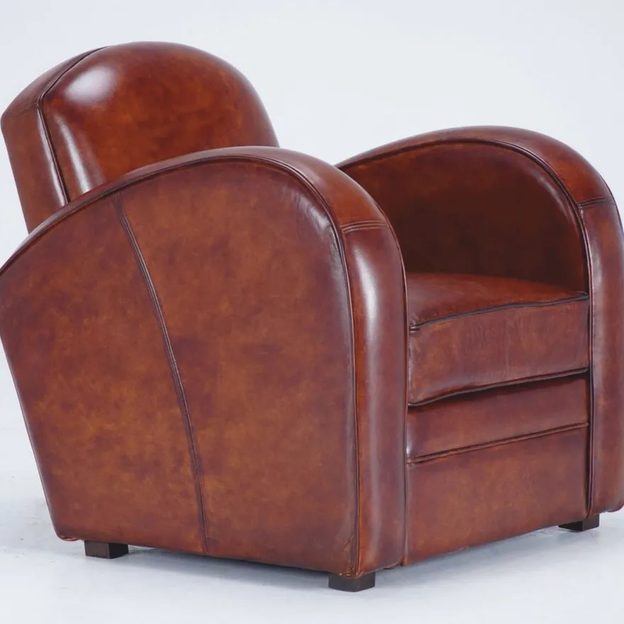 Casa Padrino Luxus Echtleder Sessel Braun / Schwarz - Echtleder Möbel