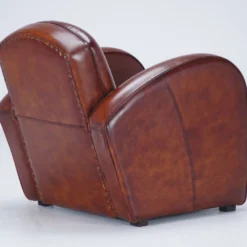 Casa Padrino Luxus Echtleder Sessel Braun / Schwarz - Echtleder Möbel
