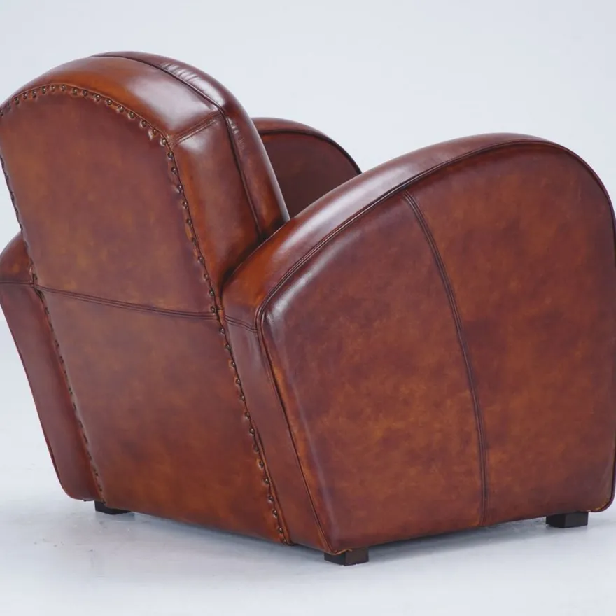Casa Padrino Luxus Echtleder Sessel Braun / Schwarz - Echtleder Möbel
