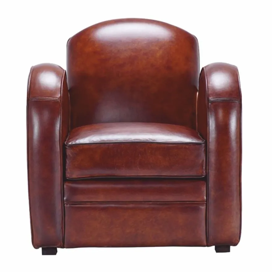 Casa Padrino Luxus Echtleder Sessel Braun / Schwarz - Echtleder Möbel