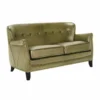 Casa Padrino Luxus Echtleder Sofa Grün / Schwarz 150 cm - Leder Möbel