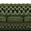 Casa Padrino Luxus Echtleder 3er Sofa Dunkelgrün 210 x 90 x H. 80 cm - Chesterfield Sofa