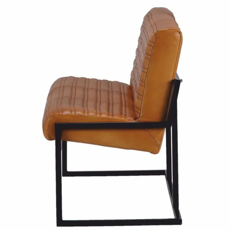 Casa Padrino Luxus Echtleder Sitzbank Hellbraun / Schwarz 180 cm - Echtleder Möbel