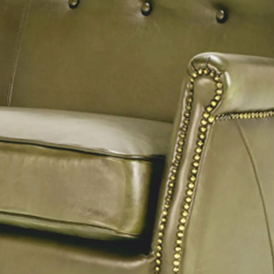 Casa Padrino Luxus Echtleder Sofa Grün / Schwarz 200 cm - Leder Möbel