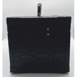 Casa Padrino Luxus Echtleder Schminkkoffer Schwarz / Gold 28 x 16 x H. 16 cm