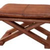 Casa Padrino Luxus Echt Leder Hocker Braun mit Nieten - Leder Möbel