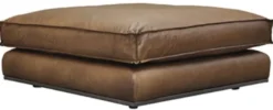 Casa Padrino Luxus Echtleder Hocker Braun 106 x 106 x H. 41 cm