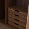 Casa Padrino Luxus Eck Kleiderschrank Braun / Schwarz 345 x 345 x H. 220 cm - Massivholz Schlafzimmerschrank mit 11 Glastüren und LED Beleuchtung - Schlafzimmer Möbel - Hotel Möbel - Luxus Möbel