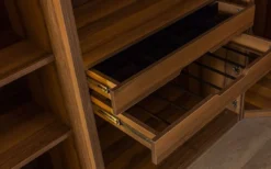 Casa Padrino Luxus Eck Kleiderschrank Braun / Schwarz 345 x 345 x H. 220 cm - Massivholz Schlafzimmerschrank mit 11 Glastüren und LED Beleuchtung - Schlafzimmer Möbel - Hotel Möbel - Luxus Möbel