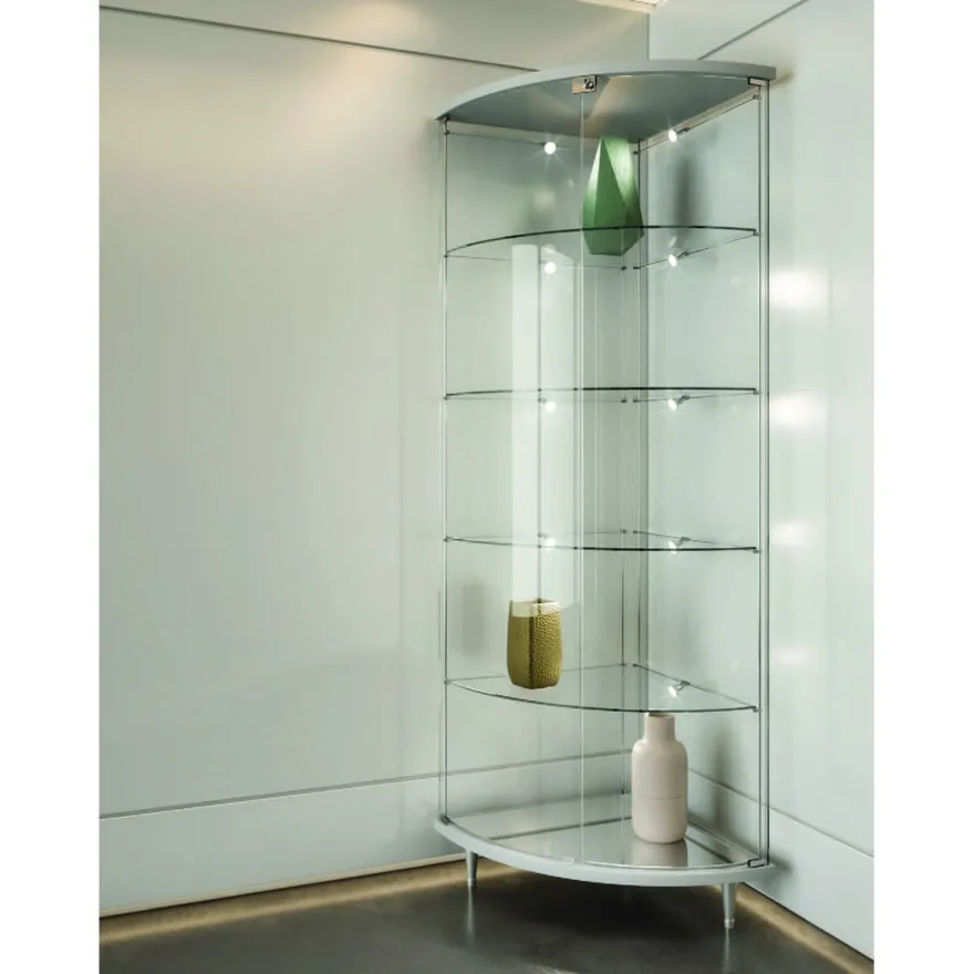 Casa Padrino Luxus Eck-Ladenvitrine 58 x 58 cm H. 190 cm - Ladeneinrichtung - Boutique Möbel - Made in Italy