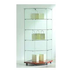 Casa Padrino Luxus Eck-Ladenvitrine 68 x 68 cm H. 180 cm mit Glasplatte - Ladeneinrichtung - Boutique Möbel - Made in Italy