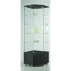 Casa Padrino Luxus Eck-Ladenvitrine 68 x 68 cm H. 220 cm mit 3 LED-Spots mit Unterschrank - Ladeneinrichtung - Boutique Möbel - Made in Italy