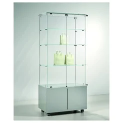Casa Padrino Luxus Eck-Ladenvitrine 80 x 40 cm H. 180 cm mit Glasplatte - Ladeneinrichtung - Boutique Möbel - Made in Italy