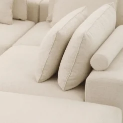 Casa Padrino Luxus Ecksofa Beige / Schwarz 388 x 360 cm - Modulares Wohnzimmer Sofa - Luxus Möbel