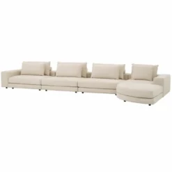 Casa Padrino Luxus Ecksofa Beige / Schwarz 388 x 360 cm - Modulares Wohnzimmer Sofa - Luxus Möbel