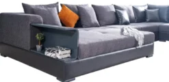 Casa Padrino Luxus Ecksofa Blau 445 x 370 cm - Wohnzimmer Sofa - Wohnzimmer Möbel - Luxus Möbel - Luxus Wohnzimmer Einrichtung