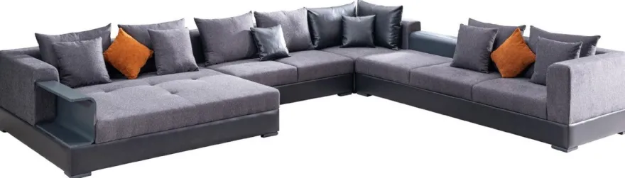 Casa Padrino Luxus Ecksofa Blau 445 x 370 cm - Wohnzimmer Sofa - Wohnzimmer Möbel - Luxus Möbel - Luxus Wohnzimmer Einrichtung