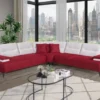 Casa Padrino Luxus Ecksofa Bordeauxrot / Weiß / Grau 310 x 310 cm - Wohnzimmer Sofa