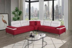 Casa Padrino Luxus Ecksofa Bordeauxrot / Weiß / Grau 310 x 310 cm - Wohnzimmer Sofa