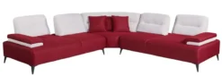 Casa Padrino Luxus Ecksofa Bordeauxrot / Weiß / Grau 310 x 310 cm - Wohnzimmer Sofa
