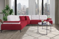 Casa Padrino Luxus Ecksofa Bordeauxrot / Weiß / Grau 310 x 310 cm - Wohnzimmer Sofa