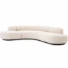 Casa Padrino Luxus Ecksofa Creme / Schwarz 300 x 257 x H. 70 cm - Wohnzimmer & Hotel Möbel