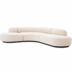 Casa Padrino Luxus Ecksofa Creme / Schwarz 300 x 257 x H. 70 cm - Wohnzimmer & Hotel Möbel