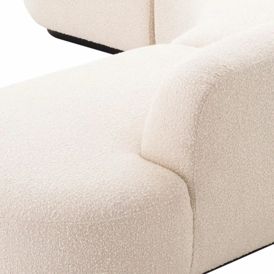Casa Padrino Luxus Ecksofa Creme / Schwarz 300 x 257 x H. 70 cm - Wohnzimmer & Hotel Möbel