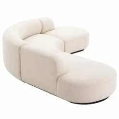 Casa Padrino Luxus Ecksofa Creme / Schwarz 300 x 257 x H. 70 cm - Wohnzimmer & Hotel Möbel