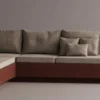 Casa Padrino Luxus Ecksofa Creme / Braun 335 x 265 cm - Modulares Wetterfestes Beton Sofa