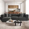Casa Padrino Luxus Ecksofa Grau / Schwarz 315 cm - Wohnzimmer & Hotel Möbel