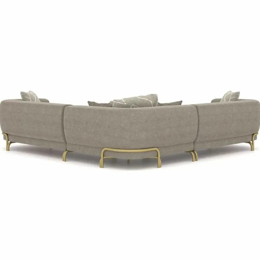 Casa Padrino Luxus Ecksofa Grau / Messing 315 cm - Wohnzimmer & Hotel Möbel