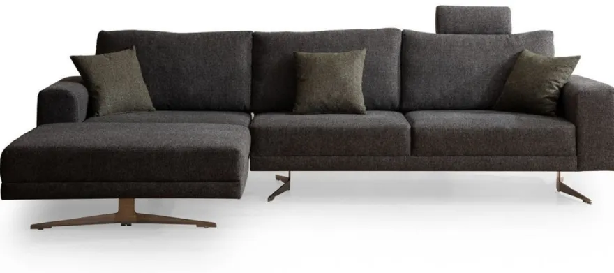 Casa Padrino Luxus Ecksofa Grau / Silber 310 x 180 x H. 70 cm - Wohnzimmer Sofa - Wohnzimmer Möbel - Luxus Möbel - Luxus Einrichtung