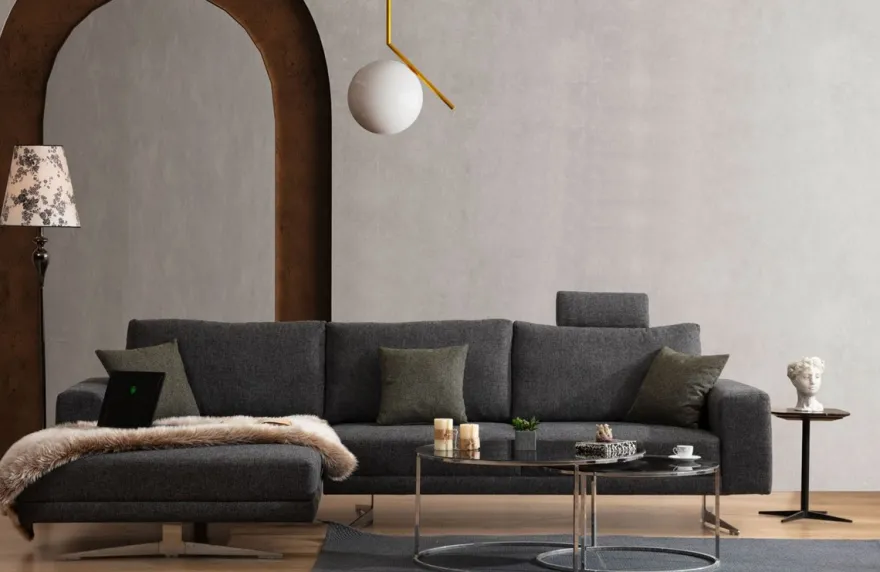 Casa Padrino Luxus Ecksofa Grau / Silber 310 x 180 x H. 70 cm - Wohnzimmer Sofa - Wohnzimmer Möbel - Luxus Möbel - Luxus Einrichtung