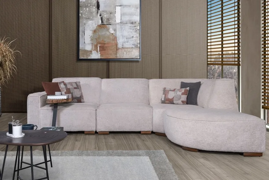 Casa Padrino Luxus Ecksofa Grau / Braun 290 x 215 cm - Wohnzimmer & Hotel Möbel