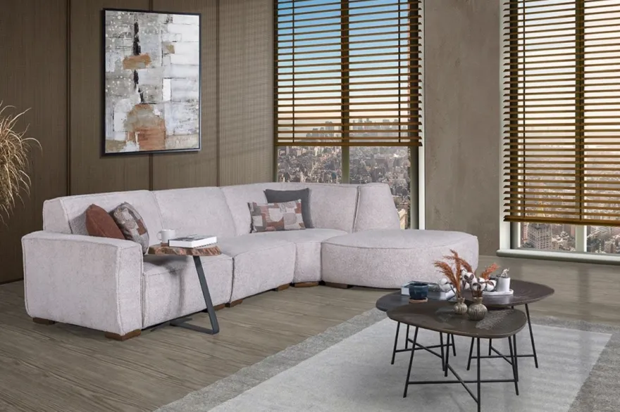 Casa Padrino Luxus Ecksofa Grau / Braun 290 x 215 cm - Wohnzimmer & Hotel Möbel