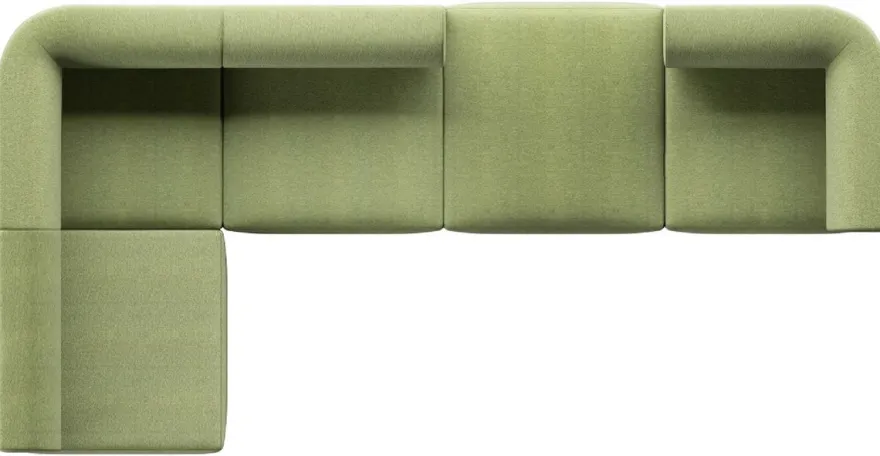 Casa Padrino Luxus Ecksofa Grün 360 x 180 cm - Modulares Wohnzimmer Sofa - Luxus Wohnzimmer Möbel