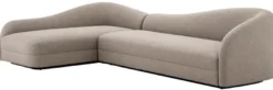 Casa Padrino Luxus Ecksofa Greige / Schwarz 320 x 190 x H. 82 cm - Wohnzimmer Sofa - Wohnzimmer Möbel - Luxus Möbel - Luxus Einrichtung - Luxus Qualität