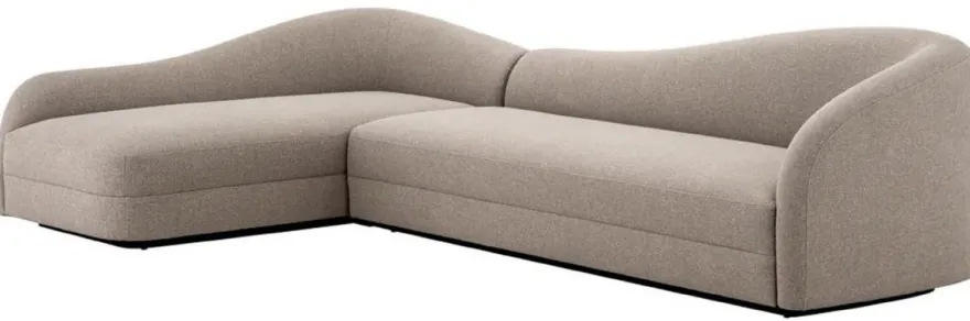 Casa Padrino Luxus Ecksofa Greige / Schwarz 320 x 190 x H. 82 cm - Wohnzimmer Sofa - Wohnzimmer Möbel - Luxus Möbel - Luxus Einrichtung - Luxus Qualität
