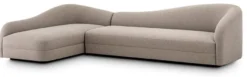 Casa Padrino Luxus Ecksofa Greige / Schwarz 320 x 190 x H. 82 cm - Wohnzimmer Sofa - Wohnzimmer Möbel - Luxus Möbel - Luxus Einrichtung - Luxus Qualität