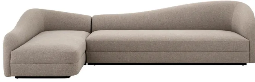 Casa Padrino Luxus Ecksofa Greige / Schwarz 320 x 190 x H. 82 cm - Wohnzimmer Sofa - Wohnzimmer Möbel - Luxus Möbel - Luxus Einrichtung - Luxus Qualität