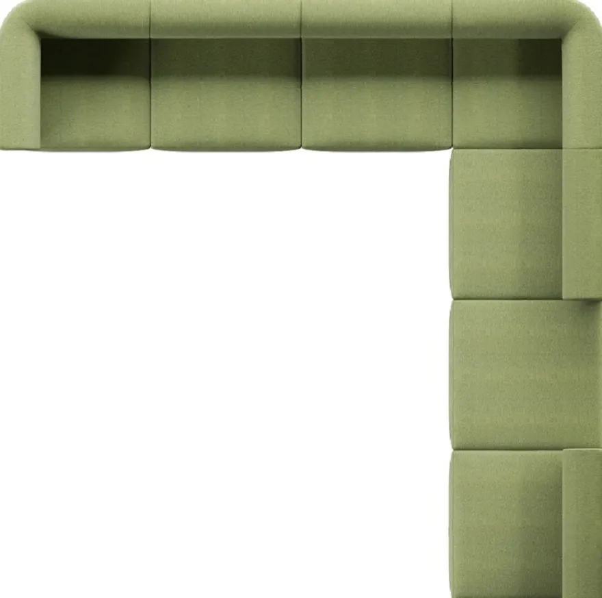 Casa Padrino Luxus Ecksofa Grün 360 x 360 cm - Modulares Wohnzimmer Sofa - Luxus Wohnzimmer Möbel