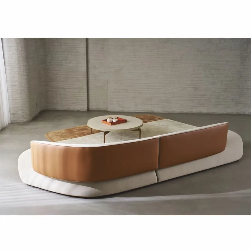 Casa Padrino Luxus Ecksofa Hellgrau / Braun 402 cm - Wohnzimmer & Hotel Möbel