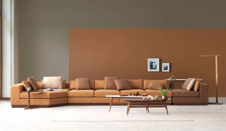 Casa Padrino Luxus Ecksofa Hellbraun / Braun / Dunkelbraun 450 x 225 x H. 73 cm - Wohnzimmer Sofa - Wohnzimmer Möbel - Luxus Möbel - Luxus Wohnzimmer Einrichtung